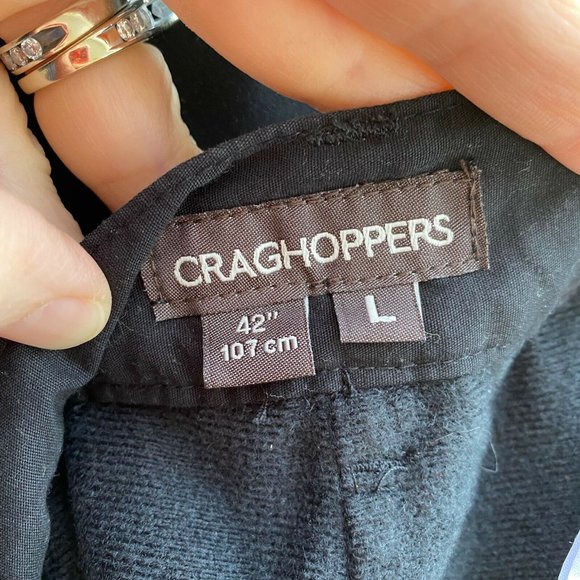 Men’s Craghoppers Basecamp Solarshield Fleece Lined Black Cargo Pants Size Large - Picture 6 of 7